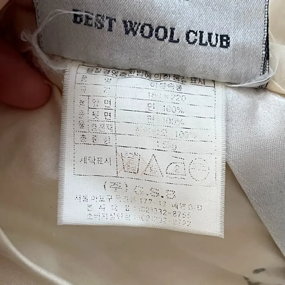 Maison Dor Best Wool Club Cream EU Single Duvet Insert Wool Filled 78x67
